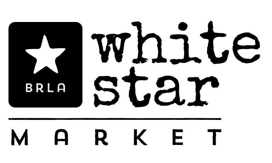 Black and White Market Logo - white star market