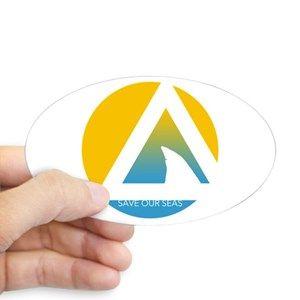 Shark Triangle Logo - Save Our Sharks Oval Stickers