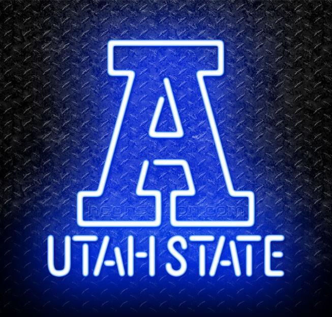 Utah State Logo - NCAA Utah State Aggies Logo Neon Sign // Neonstation