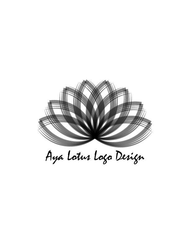 Black and White Lotus Logo - Aya Lotus Logo Design – black & white – AYA Templates