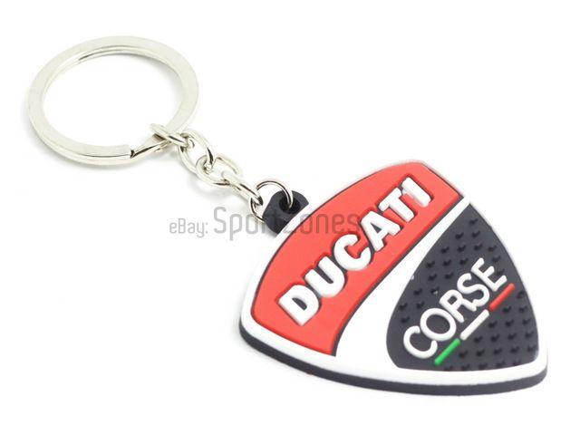 Ducati Motorcycles Logo - Keychain for Ducati Corse Motorcycle Decals Badge Soft Rubber Keyfob ...