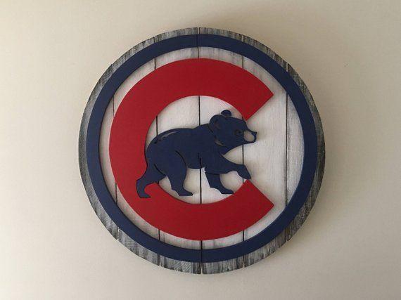 In a Red Circle Black Mammoth Logo - Chicago Cubs 3D Wooden Sign | Products in 2018 | Pinterest | Wood ...