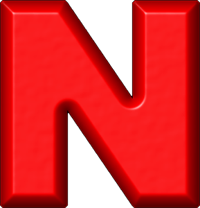 Red Letter N Logo - Presentation Alphabets: Red Refrigerator Magnet N