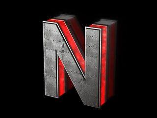 Red Letter N Logo - letter N