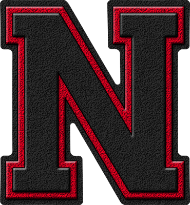 Red Letter N Logo - Presentation Alphabets: Black & Cardinal Red Varsity Letter N