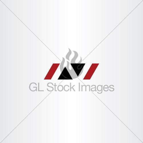 Red Letter N Logo - Icon N Letter N Black Red Symbol Vector Logo · GL Stock Image