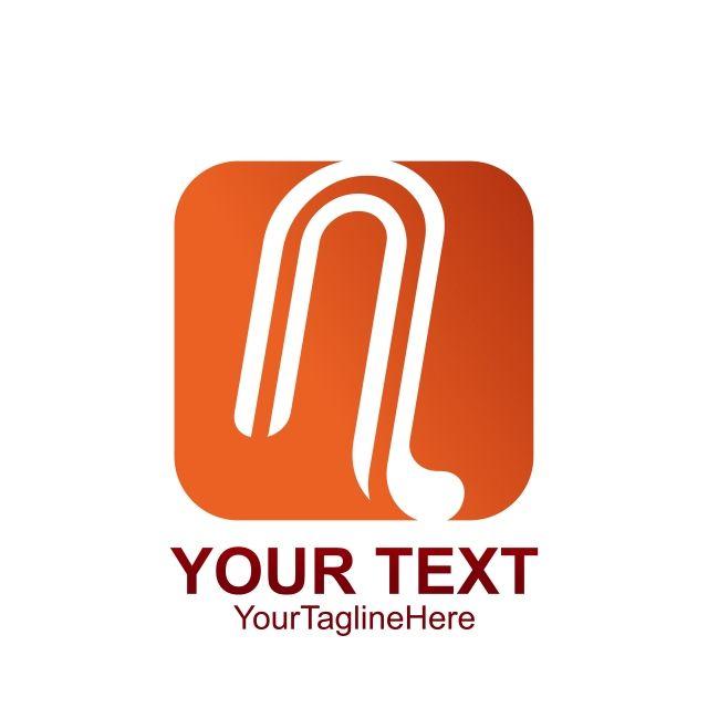 Red Letter N Logo - initial letter n logo template colored orange square design Template ...