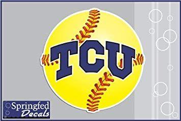 Great Softball Logo - TCU Horned Frogs TCU LOGO on SOFTBALL 6 Vinyl Decal