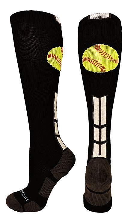 Great Softball Logo - Amazon.com: MadSportsStuff Softball Logo Over The Calf Socks ...