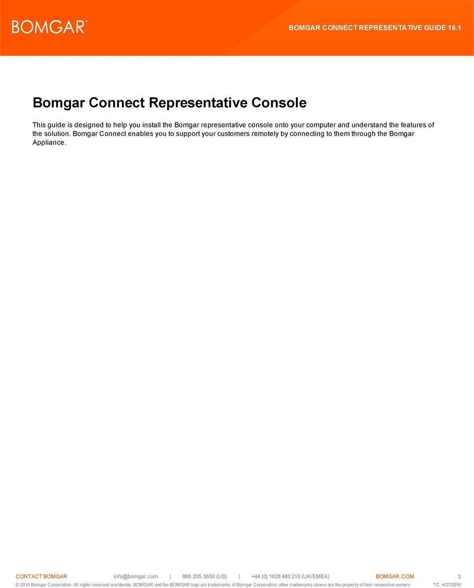Bomgar Logo - Bomgar Connect Representative Guide PDF