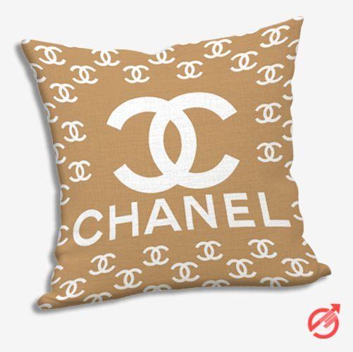 Brown Chanel Logo - Chanel White Brown Logo Pattern Pillow Cases Pillowcase Chanel Logo ...
