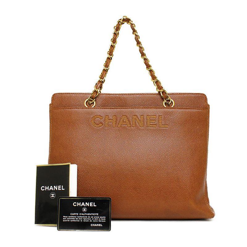 Brown Chanel Logo - BrandCity: Chanel logo chain bag caviar skin brown. Rakuten Global