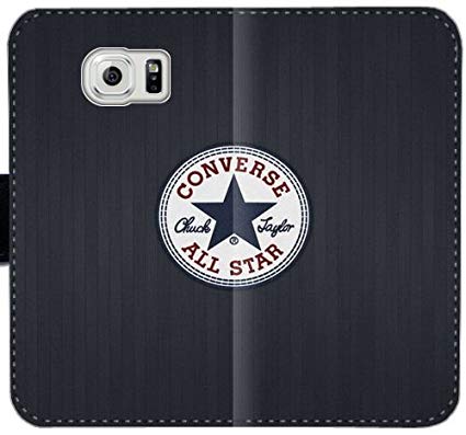 Galaxy Converse Logo - Converse Logo P2M6H Samsung Galaxy S6 Edge Leather Wallet Case ...