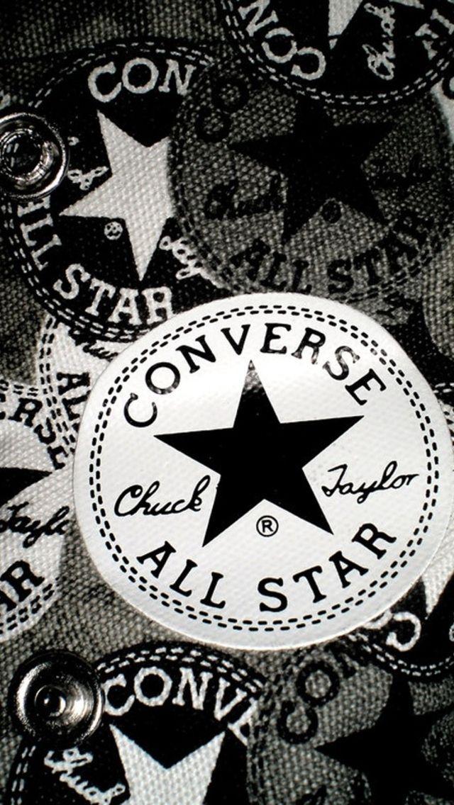 Galaxy Converse Logo - Black & white #Converse wallpaper for iPhone 5. #Sneakers Free