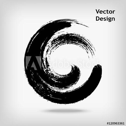 Creative Zen Logo - Artistic creative painted circle for logo, label, branding. Black ...