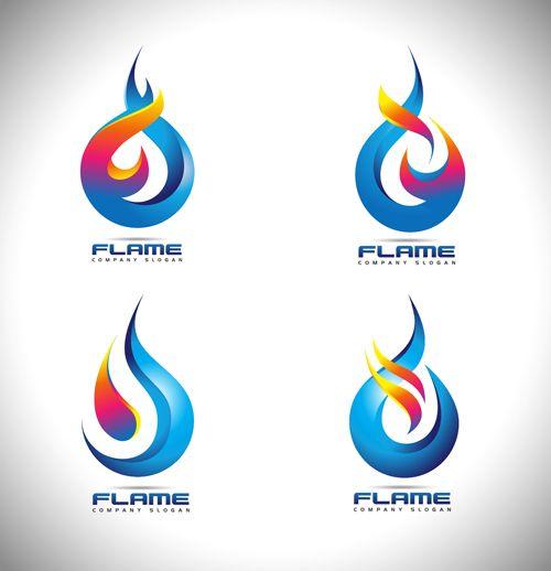 Abstract Fire Logo - Abstract fire logos vector 02 free download