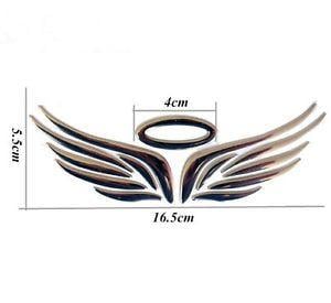 Silver Automotive Logo - 3D Car Logos Tail Sticker Guardian Angel Wings Reflective Graphics ...