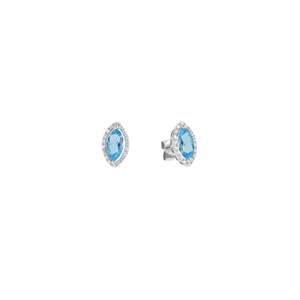 Blue Diamond Shaped Logo - 9K White Gold with Diamond Shaped Blue Topaz Diamond Earring ...