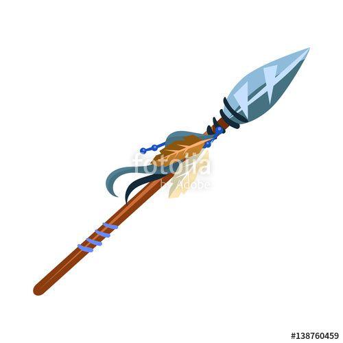 Indian Spear Logo - Warriors Spear Cold Weapon, Native American Indian Culture Symbol ...