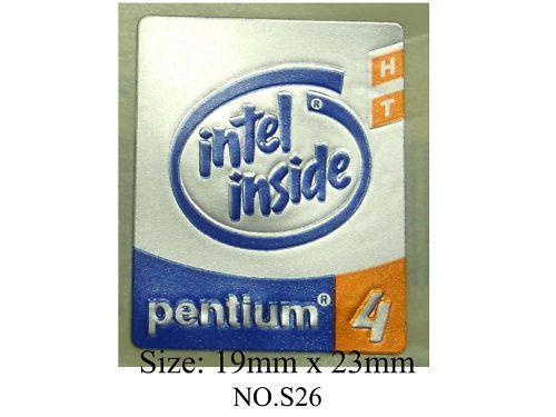 Intel Pentium 5 Logo - Intel Pentium 4 HT P4 Computer Sticker Badge Logo S26