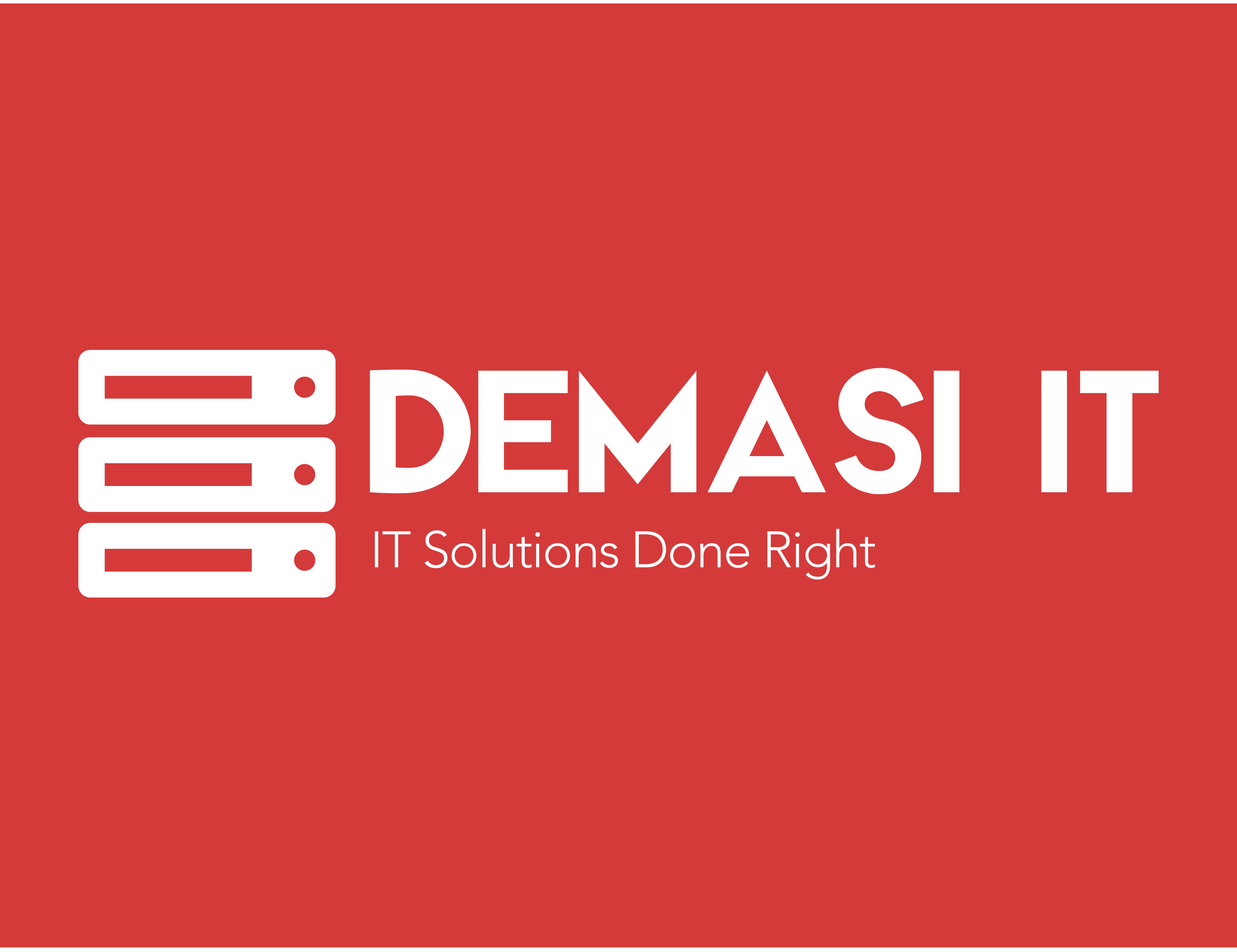 White Red Technology Logo - demasi it logo - IT & services logo inspiration - Logojoy