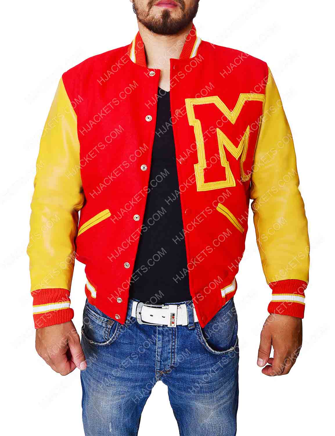 Michael Jackson M Logo - Michael Jackson Letterman Jacket Logo Red Varsity Jacket