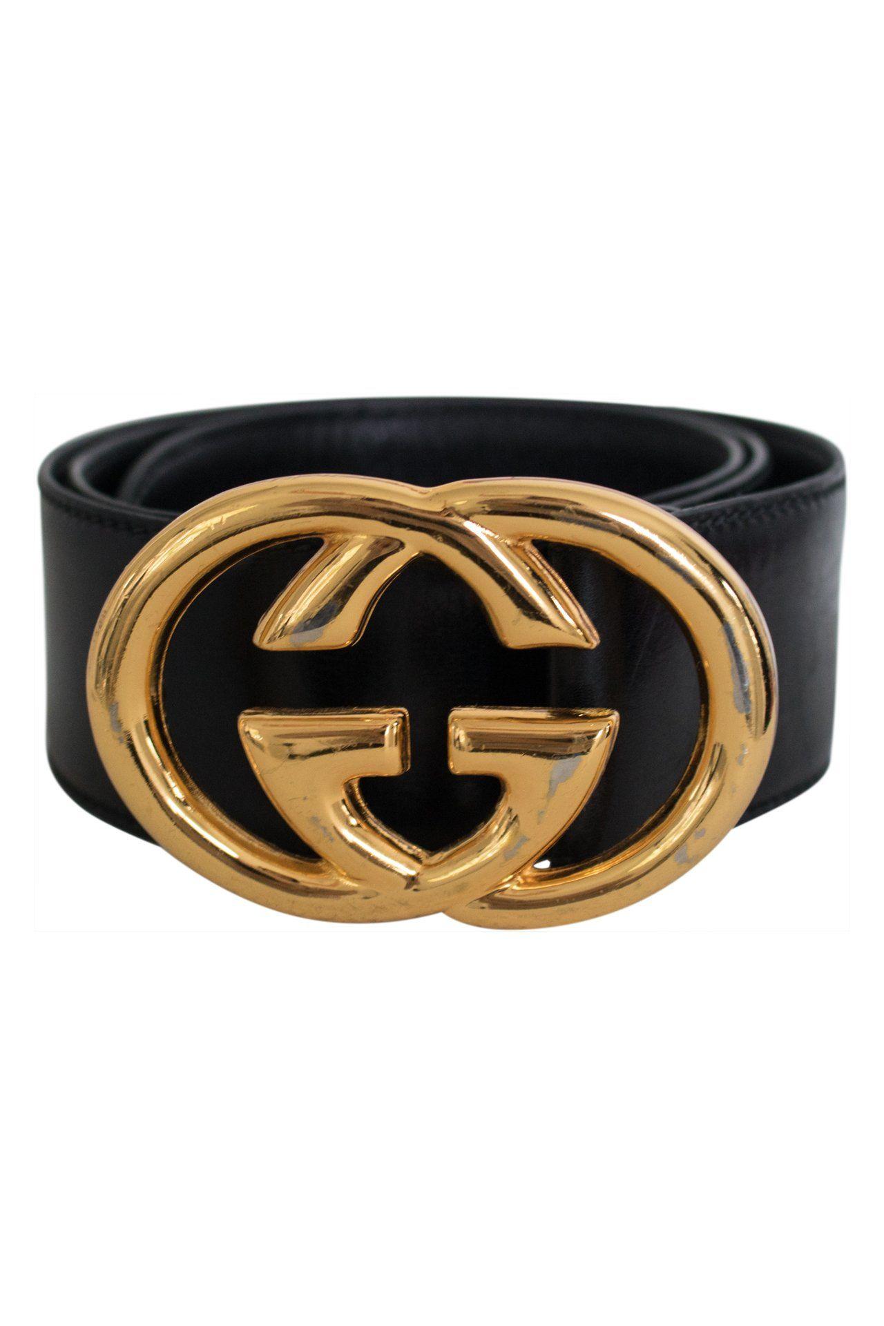 Vintage Gucci Logo - Vintage Gucci Belt with Large Gold Logo