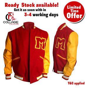 Michael Jackson M Logo - MJ Michael Jackson Thriller Jacket M Logo Letterman Varsity Red ...