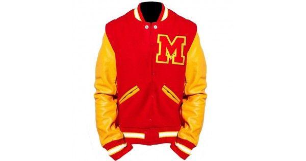 Michael Jackson M Logo - Michael Jackson M logo Letterman Red & Yellow Varsity Bomber Jacket