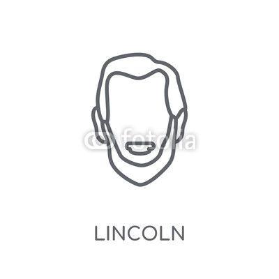 White Lincoln Logo - Lincoln linear icon. Modern outline Lincoln logo concept on white