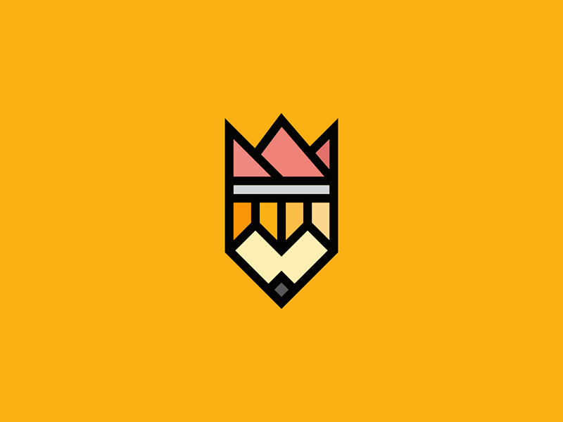 Orange Crown Logo - Pencil + Crown Logo by Yesq Arts | Dribbble | Dribbble