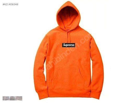 Orange and Black Box Logo - supreme vlone box logo hoodie orange black sweatshirts