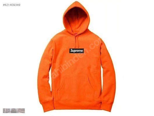 black and orange supreme hoodie