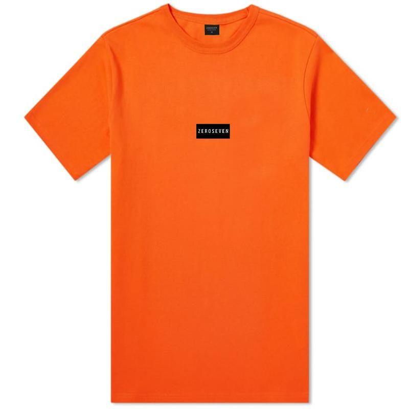 Orange and Black Box Logo - Zero Seven Black Box Logo T Shirt Orange