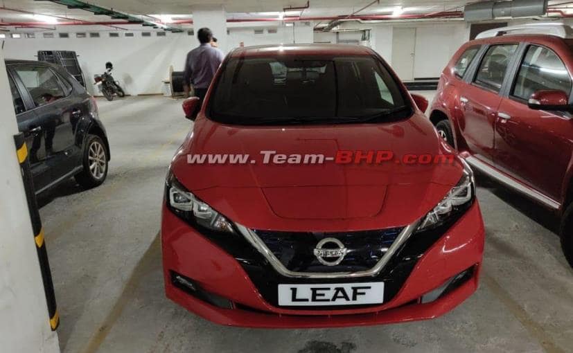 Indian Red Car Logo - Nissan Leaf Electric Car Spotted In India - NDTV CarAndBike