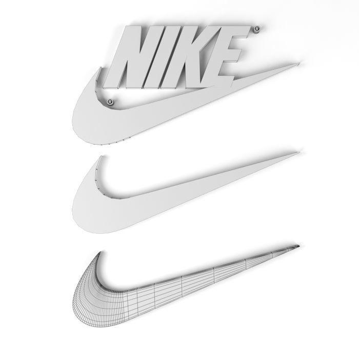 Silver Nike Logo - 3D symbol Nike logo | CGTrader
