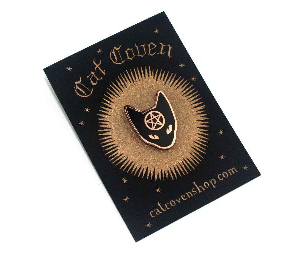 Copper Colored Logo - The Cat Coven logo in a wearable pin! Bring magic with you where ...