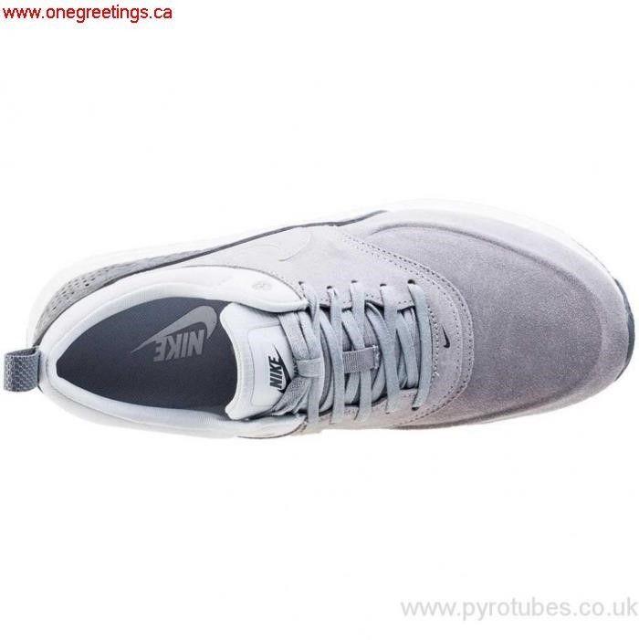 Silver Nike Logo - UK Shoes Nike Logo Air Max Thea Premium JDX020613 in Silver Womens ...