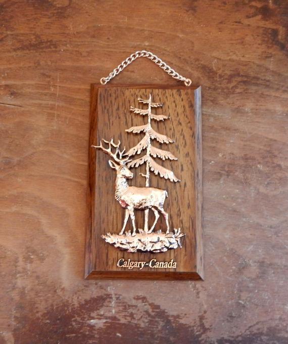 Copper Colored Logo - Gift for Hunter Deer Wall Plaque Copper Colored Wood Paneling | Etsy