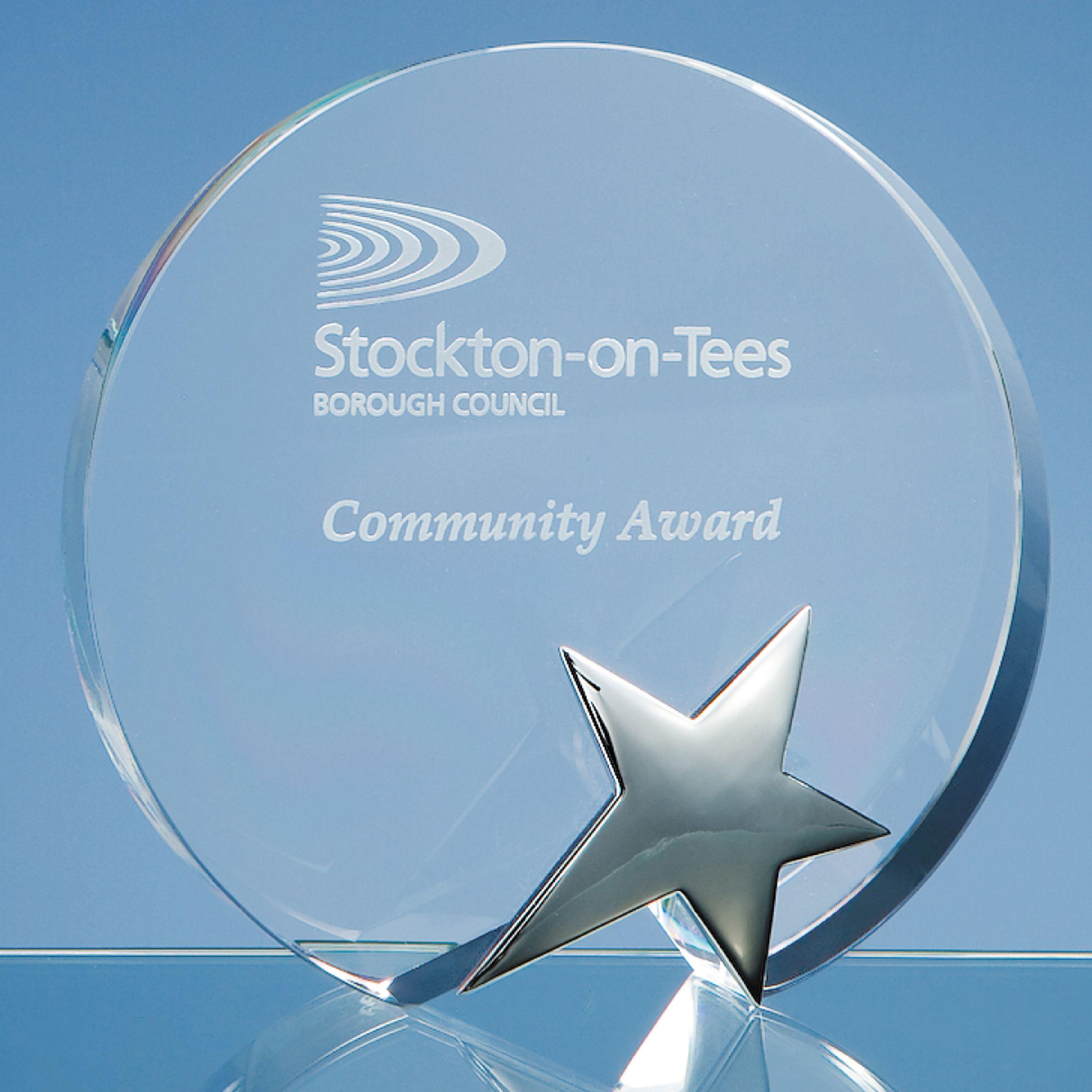 Silver Star with Circle Logo - Optic Circle Award with Silver Star