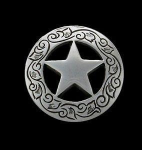 Silver Star with Circle Logo - Western Equestrian Cowboy Tack Set of 6 3/4