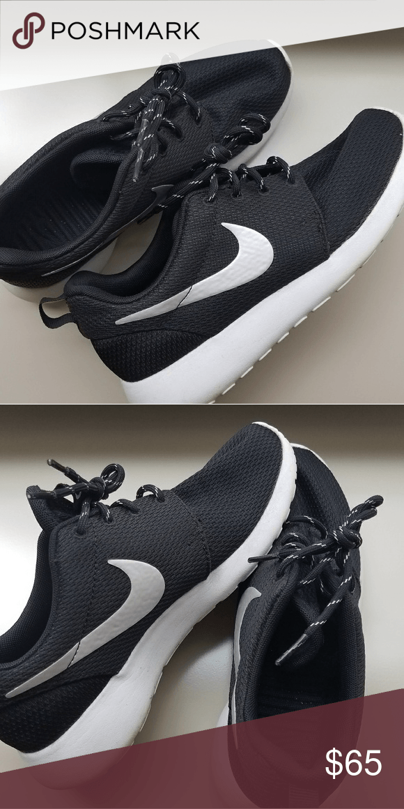Silver Nike Logo - Nike Roshe One New condition. Black/White with silver Nike logo ...