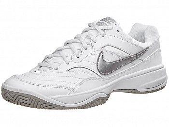 Silver Nike Logo - Nike Court Lite White Grey Silver Women's Shoe