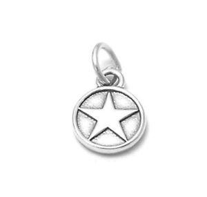 Silver Star with Circle Logo - 925 Sterling Silver Star w/ Circle Charm | eBay