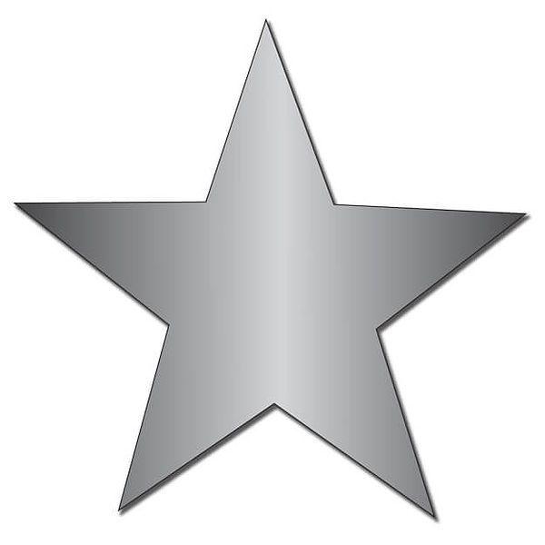 Silver Star with Circle Logo - Silver Star Stickers | Metallic | x 140 | 18mm | Rewards