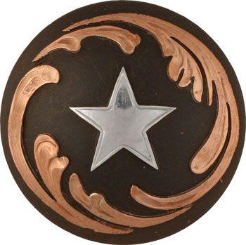 Silver Star with Circle Logo - 75-20CCS- KO Trading Copper Circle Filigree with Silver Star Concho