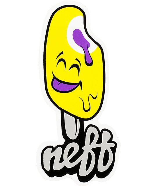 Zumiez Neff Logo - Neff Ice Cream Yellow Sticker