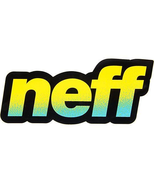 Zumiez Neff Logo - Neff Helvetica Yellow & Cyan Sticker