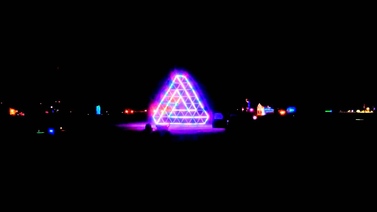 Paradox Triangle Logo - Penrose Triangle at Night - YouTube