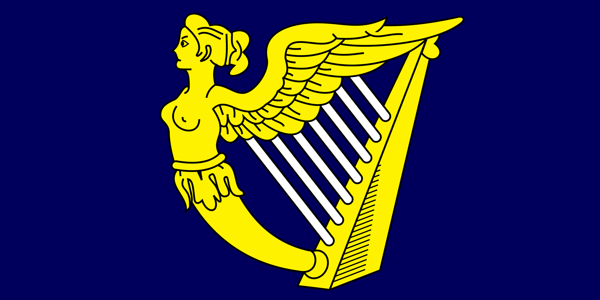 Winged Harp Logo - File:Blue winged-maiden harp flag.svg - Wikimedia Commons